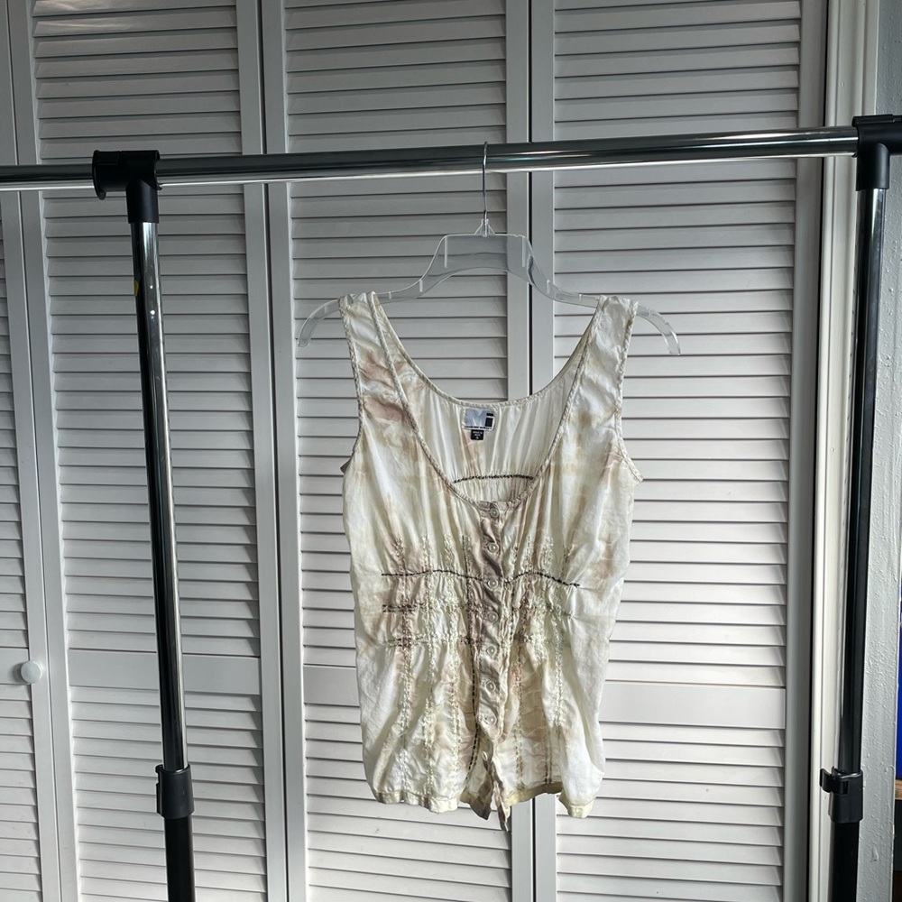 Cream Sleeveless Top
